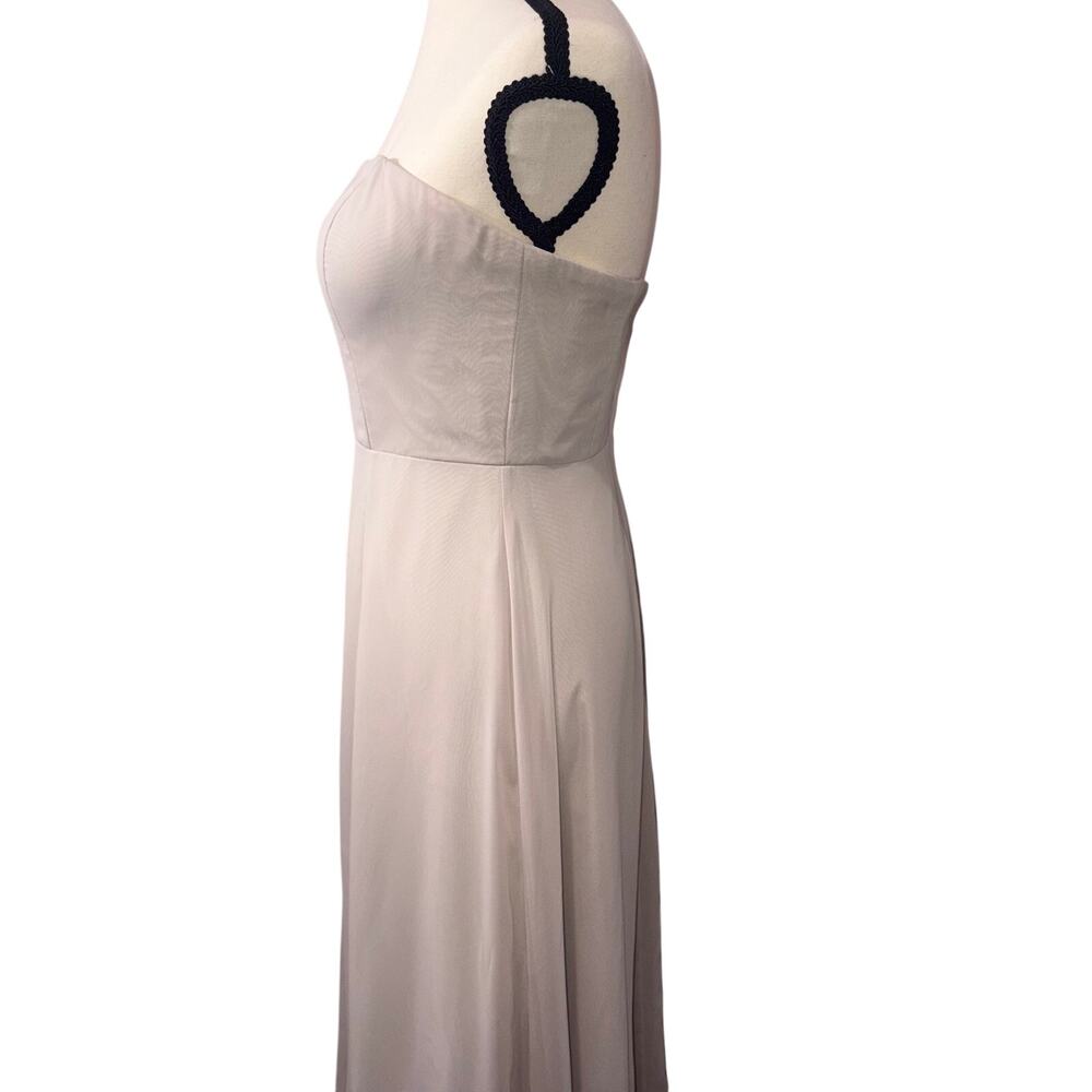 Azazie Wren Formal Taupe Bridesmaid Gown Strapless A-Line Silde Slit A2 - Picture 5 of 14